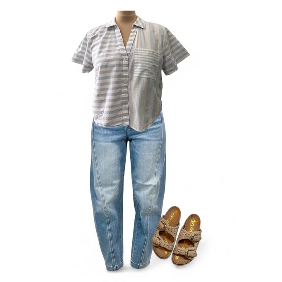 MADEWELL Y-Neck Button up Shirt, Size XL - Picture 3 of 8